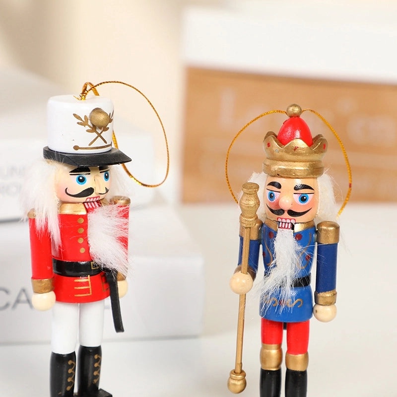 Nutcracker Soldier Christmas Decoration 12cm Wooden Puppet Holiday Gift for Kids|Holiday Decorations