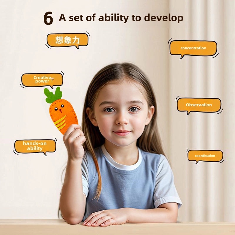 Kids DIY Music Puzzle Sewing Kit Non-woven Pendant Craft Materials Bag | Early Education Teaching Aids