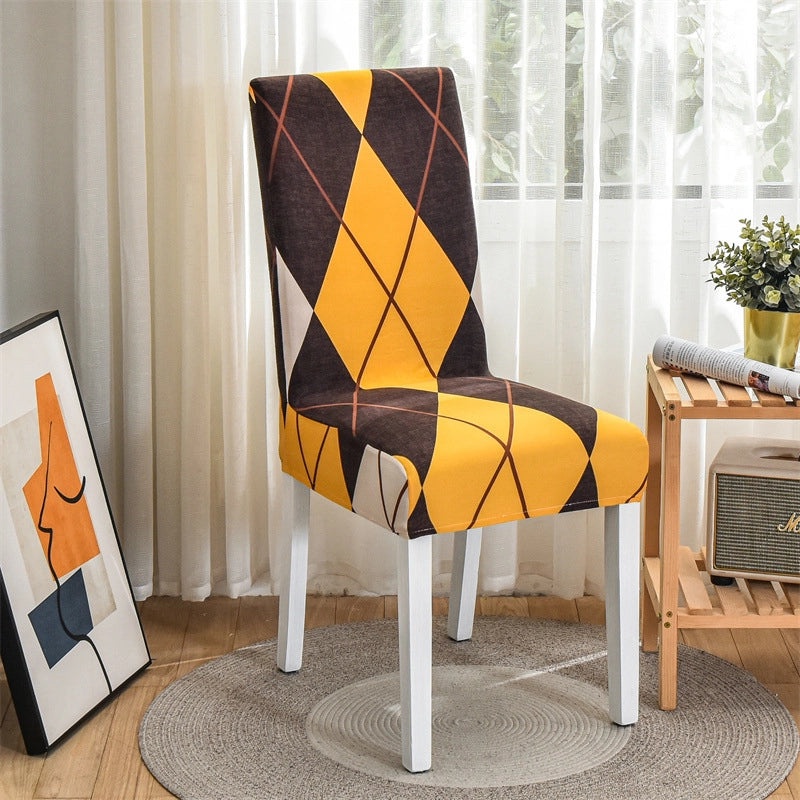 Minimalist Geometric Polyester Chair Cover for Casual Elegant Decor | Home Decor & Furniture Accessories