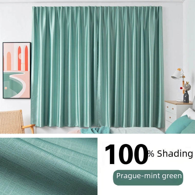 Blackout Curtain for Bedroom 100% Full Shading Self-adhesive Non-perforated Heat Insulation Sunshade Cloth|Home Decor & Window Treatments