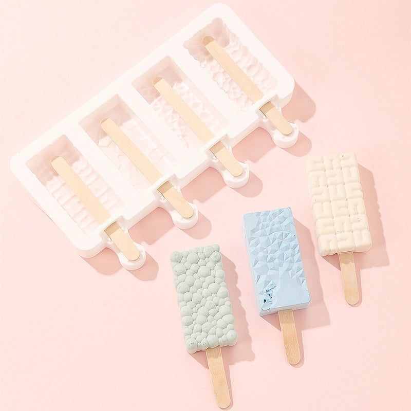 3 and 4 Cavity Ice Cream Molds DIY Food Grade Silicone Popsicle Jelly Cheese Popsicle Mold|Kitchen & Dining