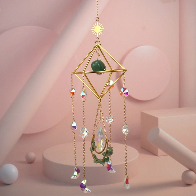 Geometric Agate Suncatcher Wall Hanging Minimalist Decor | Home Decor & Wall Art