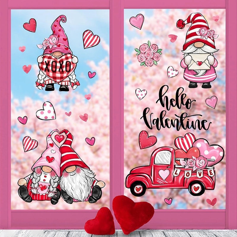 Cute Valentine’s Day Heart Letter Cartoon PVC Wall Sticker for Home Decor|Wall Stickers & Decals