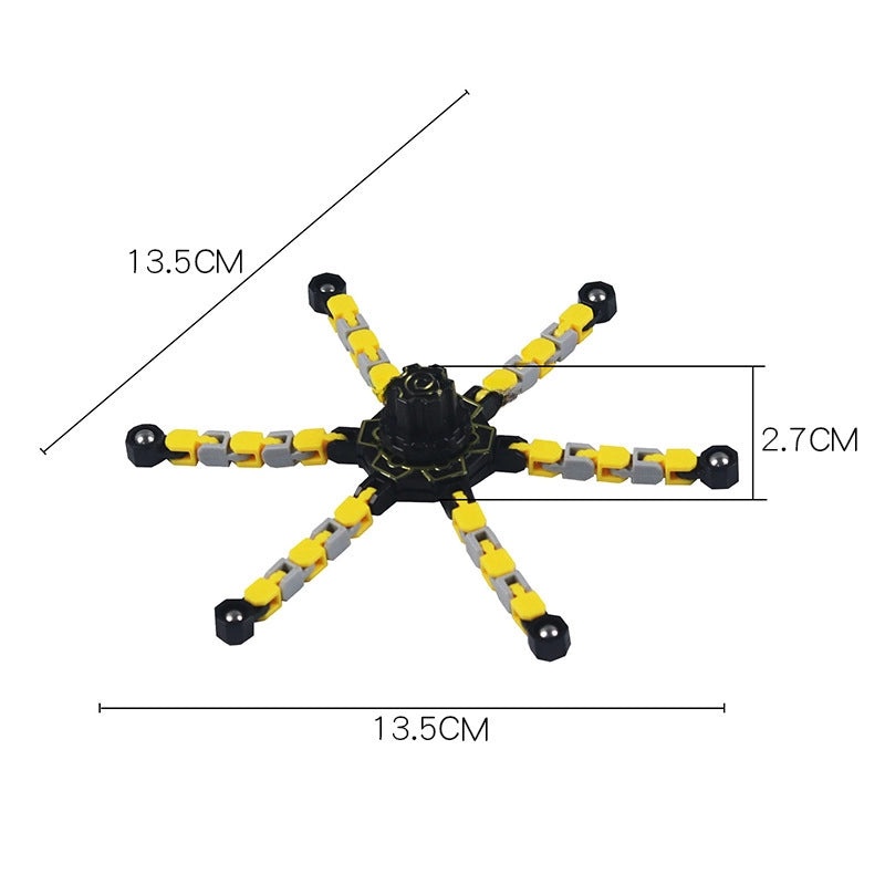 Mechanical Gyro Deformation Toy with Luminous Light and DIY Chain for Fingertip Decompression|Fidget & Stress Relief Toys