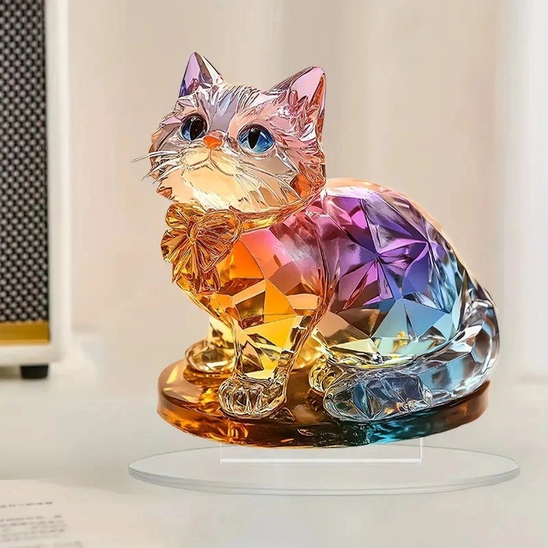 Adorable Cat Acrylic Decorative Figurines|Home Decor Accessories