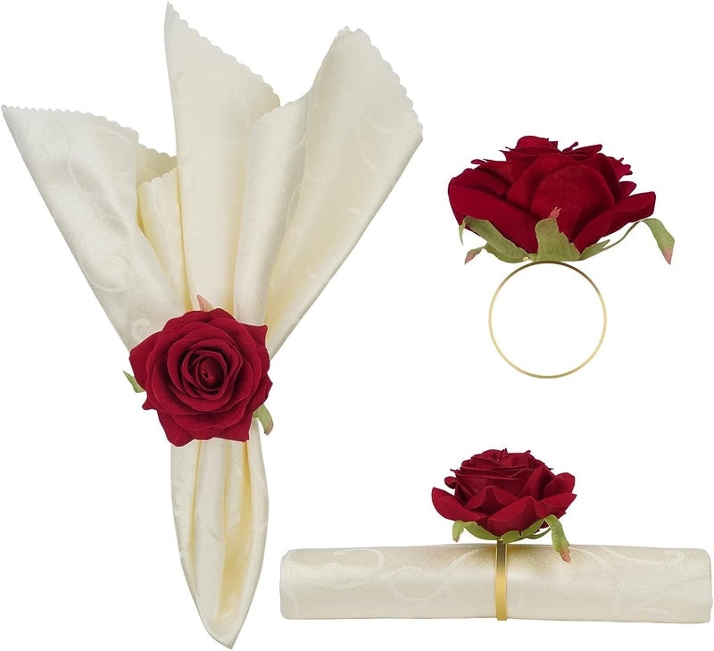 Elegant Rose Metal Napkin Ring Single Piece|Tableware & Dining Accessories