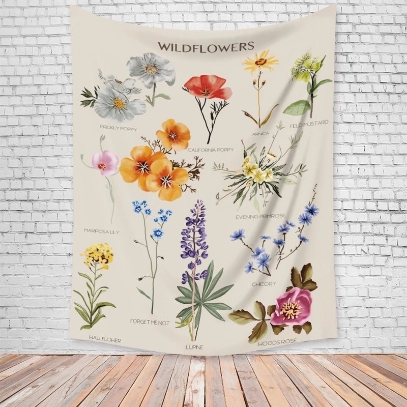 Vintage Floral Botanical Tapestry Wall Hanging|Home Decor & Wall Art