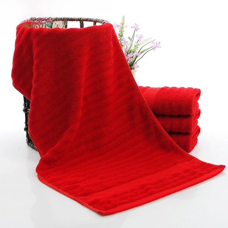 Red Wedding Towels 120g Bamboo Fiber Soft Absorbent Couples Gift|Home & Living Bathroom Towels