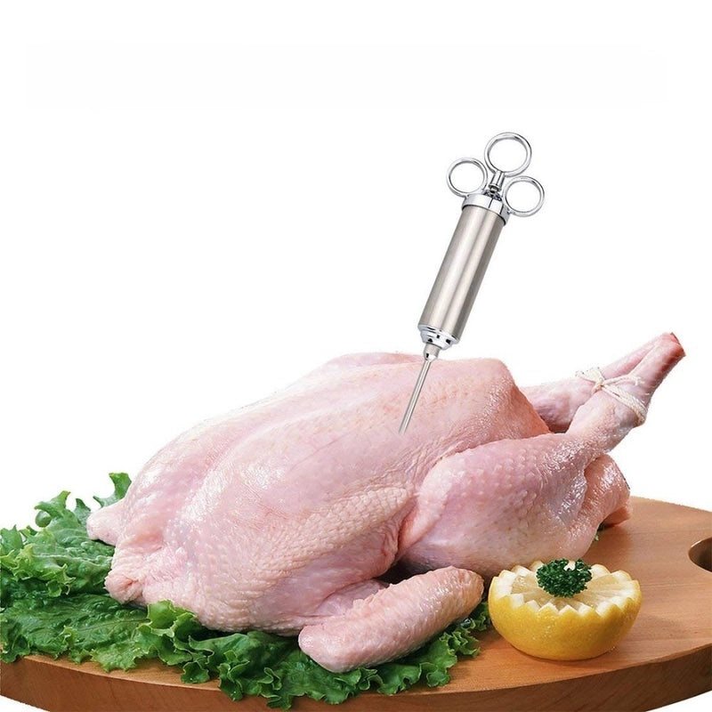 BBQ Meat Injector Syringe with 3 Needles for Turkey and Steak Seasoning | Kitchen & Dining Tools