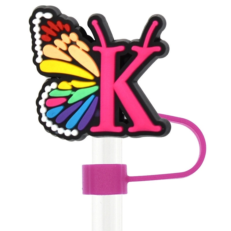 10 Pieces Cute Alphabet PVC Straw Decorative Caps Set|Drinkware Accessories