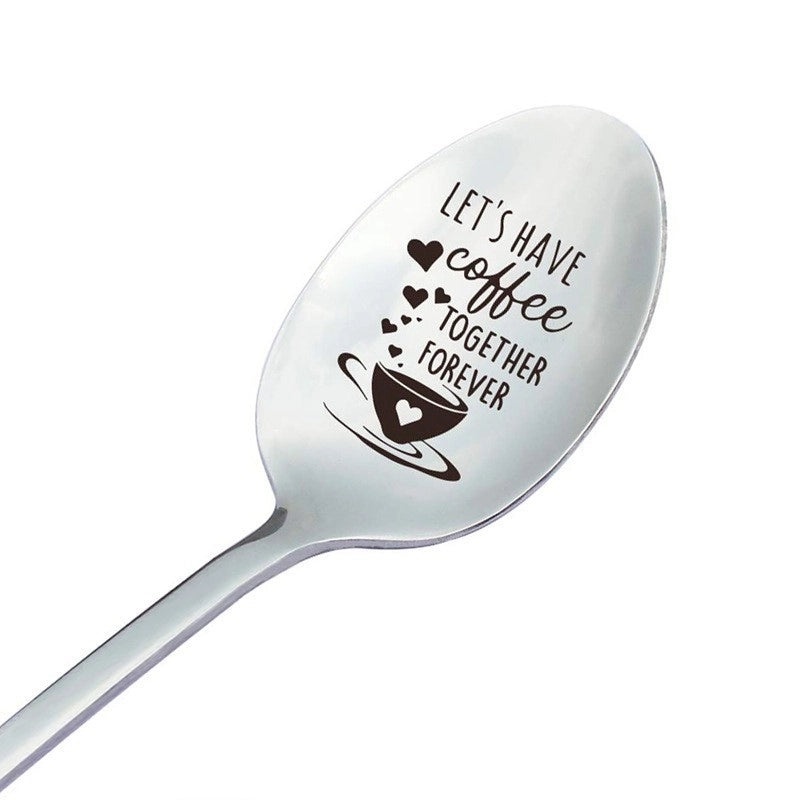 Trendy Engraved Stainless Steel Spoon|Kitchen Utensils & Dining Accessories