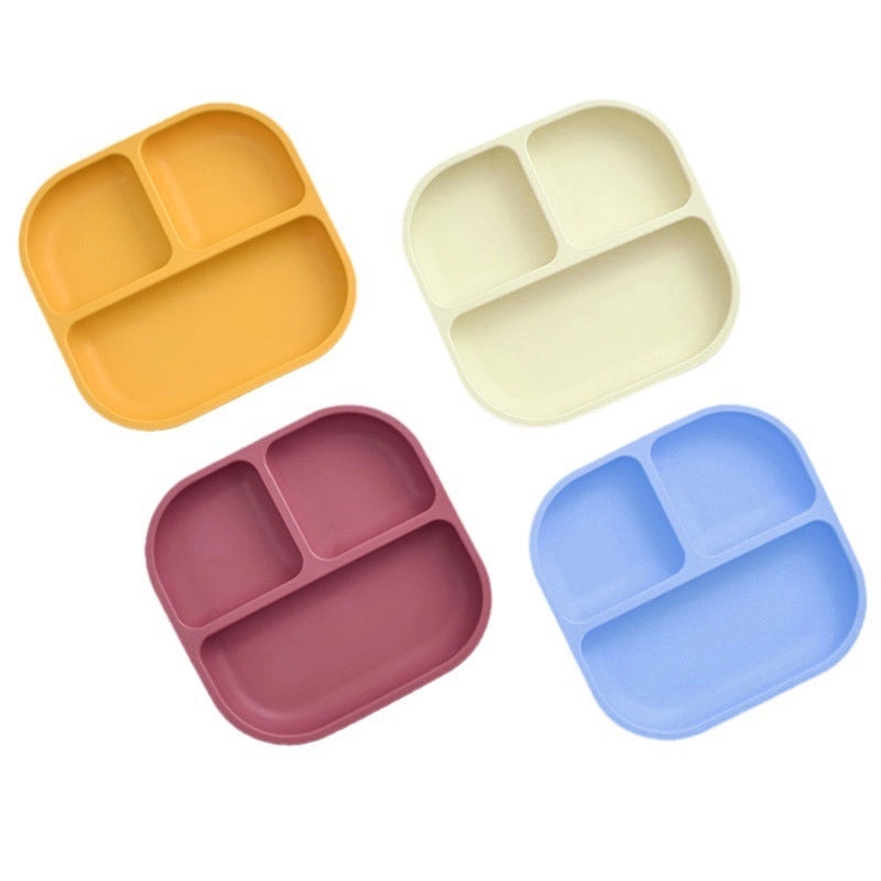 Kids Silicone Suction Plate Food Grade Dishwasher Safe Thickened Square Baby Tableware|Baby Feeding Accessories