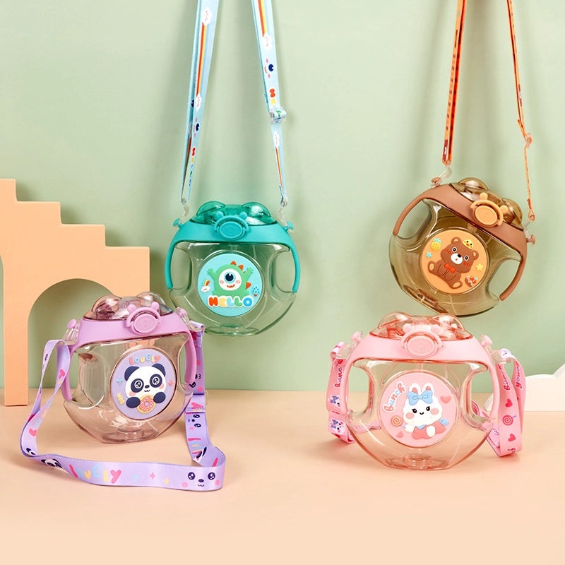 Cartoon Design Plastic Water Bottle for Casual Vacation Use 1 Piece|Travel Accessories