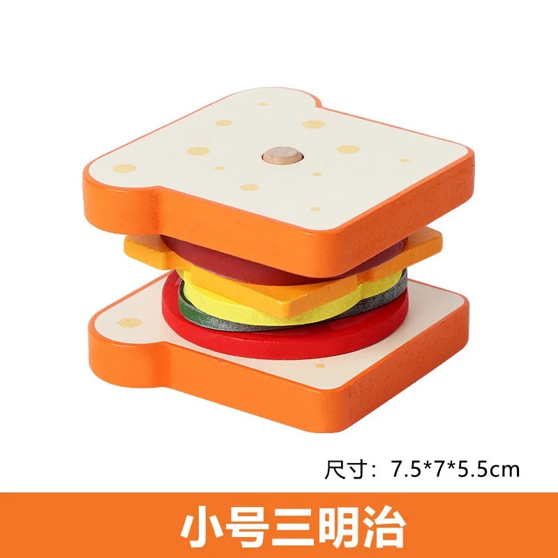 Mini Playhouse Sandwich Burger Toy Set for Kids | Children's Pretend Play & Fast Food Toys