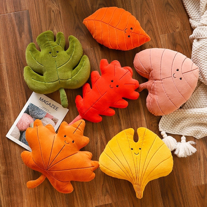 Maple Leaf Heart & Ginkgo Leaf Plush Stuffed Animals Soft PP Cotton Toys | Plush Toys & Stuffed Animals
