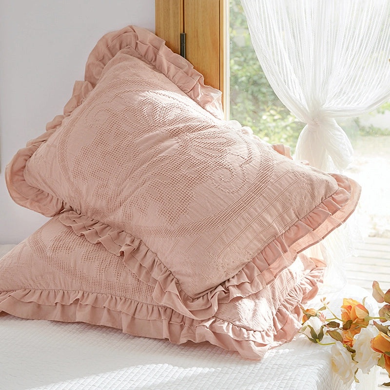 European Style Pure Cotton Waffle Lace Large Pillowcase Envelope Design Non-slip Non-shedding|Home Textiles Bedding