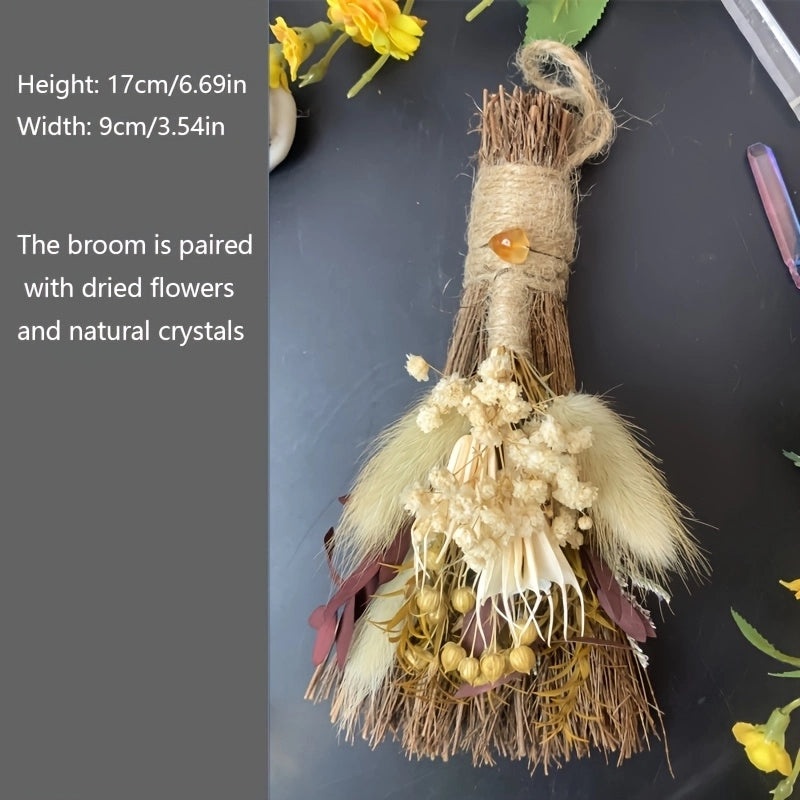 Vintage Broomstick Wood Ornament Decorative Artificial Home Accent|Home Decor