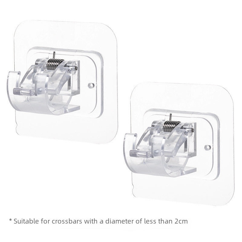 Punch-Free Adhesive Curtain Rod Hook Clip Holder for Telescopic Rods and Cross Rods|Home Decor Curtains Accessories