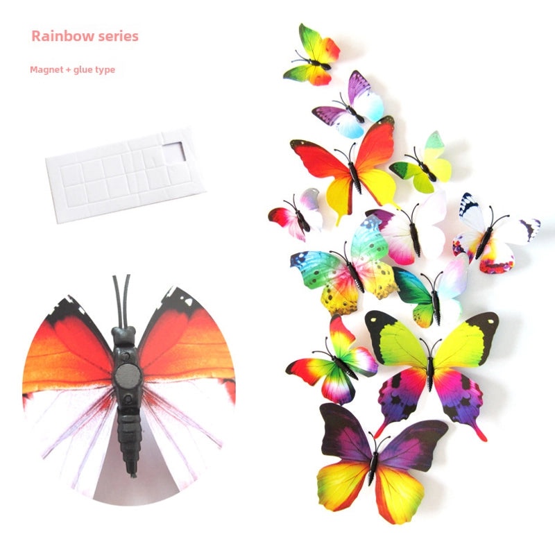 3D Butterfly Wall Stickers for Curtains and Fridges, 12 Sets Decorative Decals for Living Room, Mall, Wedding Room|Home Decor Wall Stickers