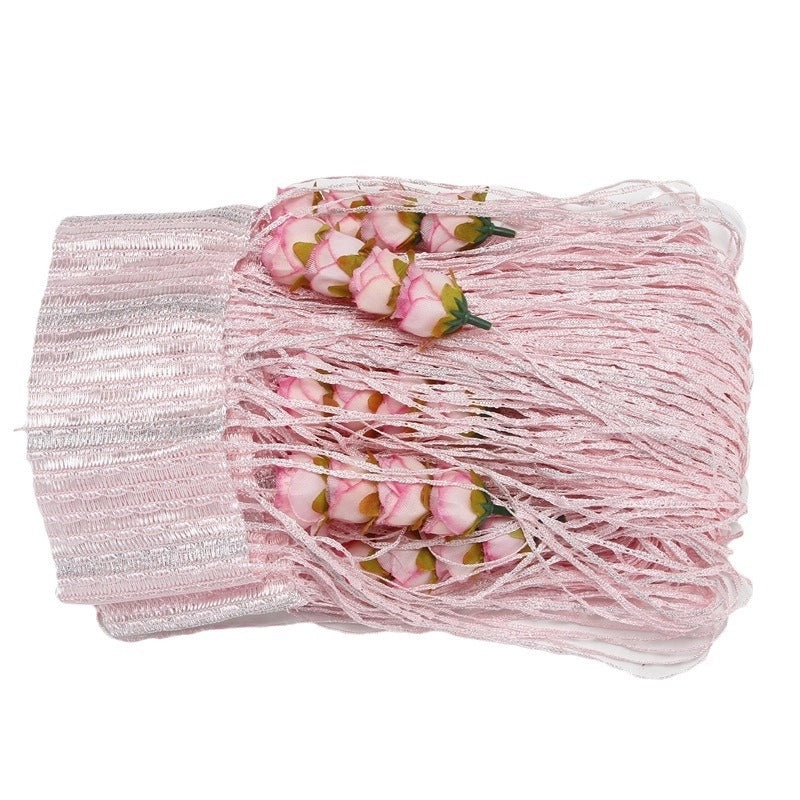 Silver Rose Thread Curtain 1x2 Door Partition Drapes Privacy Porch Divider | Home Decor Curtains