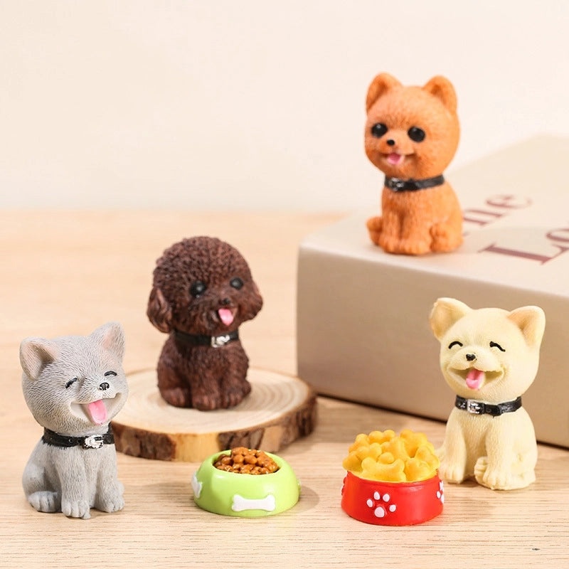 Colorful Puppy Micro Landscape Resin Figurine | Home & Garden Decorations