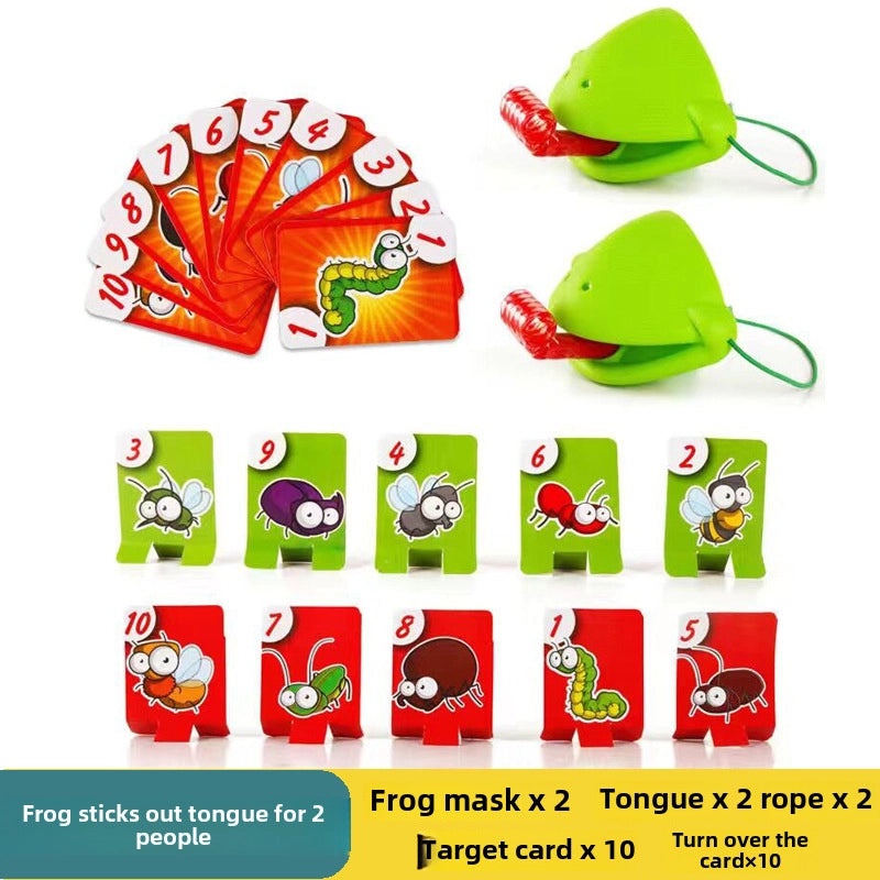 Frog Mouth Tongue Blowing Kids Game Chameleon Lizard Mask Parent-Child Puzzle Toy|Children's Toys & Games