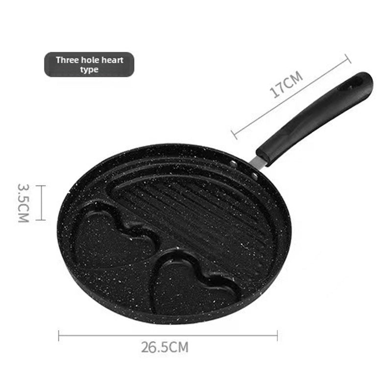 Maifan Stone Non-stick Breakfast Pan with 4 Holes Multi-functional Fried Egg & Burger Mold Flat Bottom | Kitchen Cookware