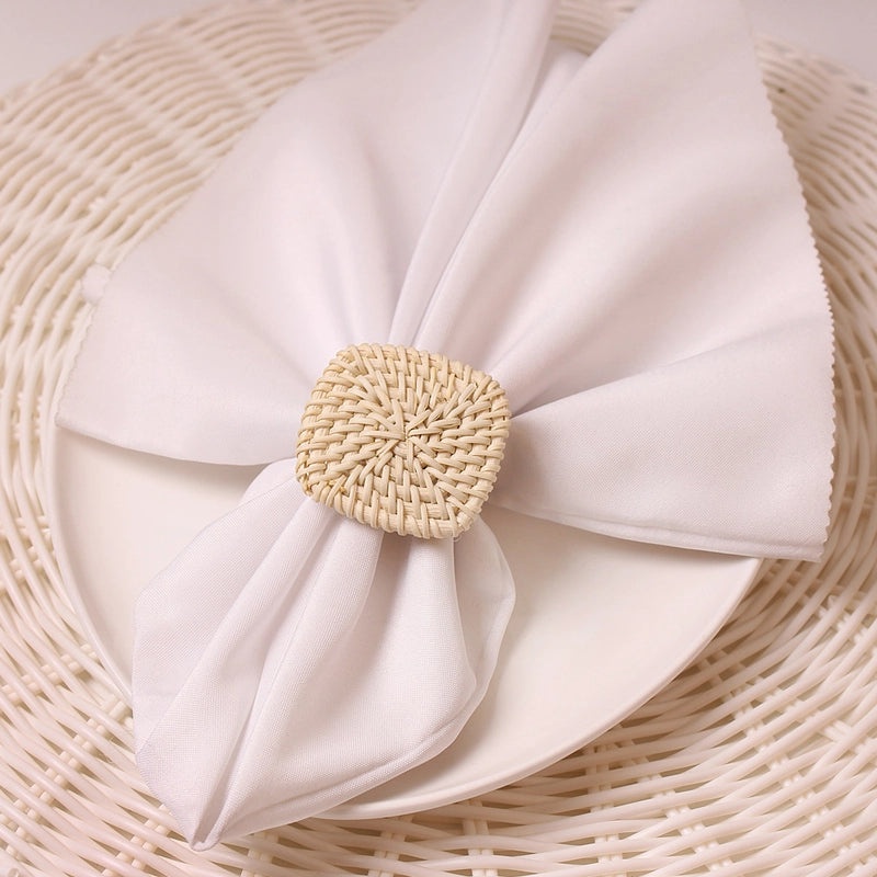 Simple Bamboo Napkin Rings Set of 6 for Casual Dining | Tableware & Dining Accessories