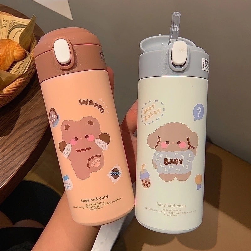 Adorable Cartoon Stainless Steel Vacuum Flask 1 Pc | Drinkware & Thermos Cups