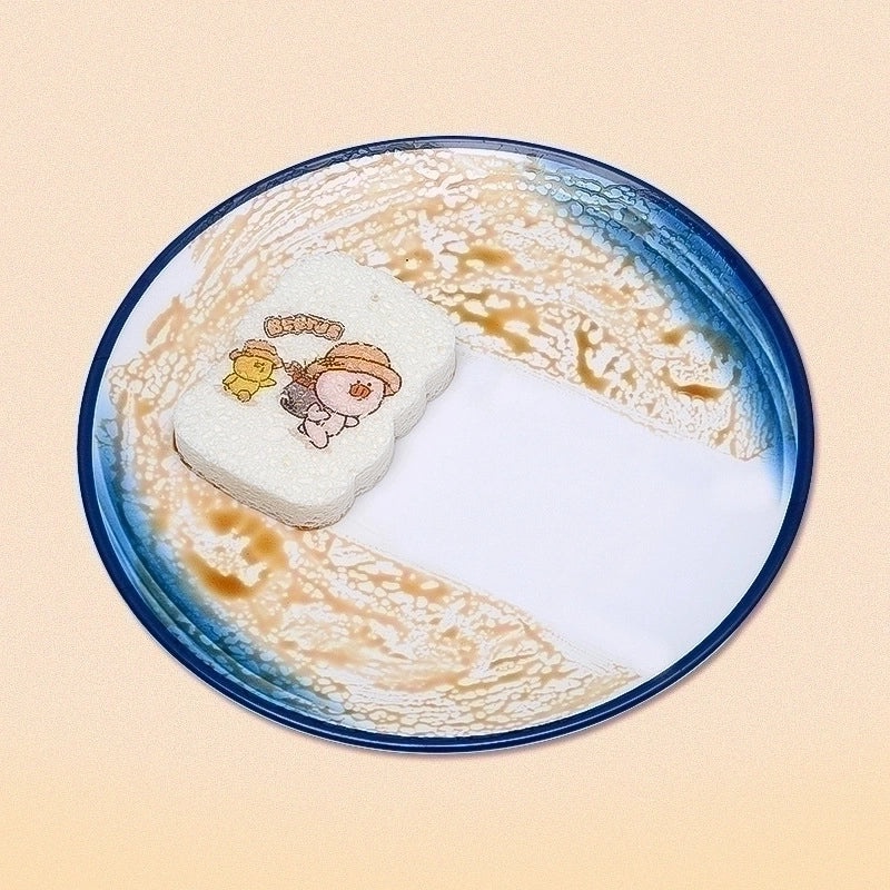 Adorable Cartoon Wooden Fiber Sponge Dishcloth Single Piece|Kitchen Cleaning Supplies