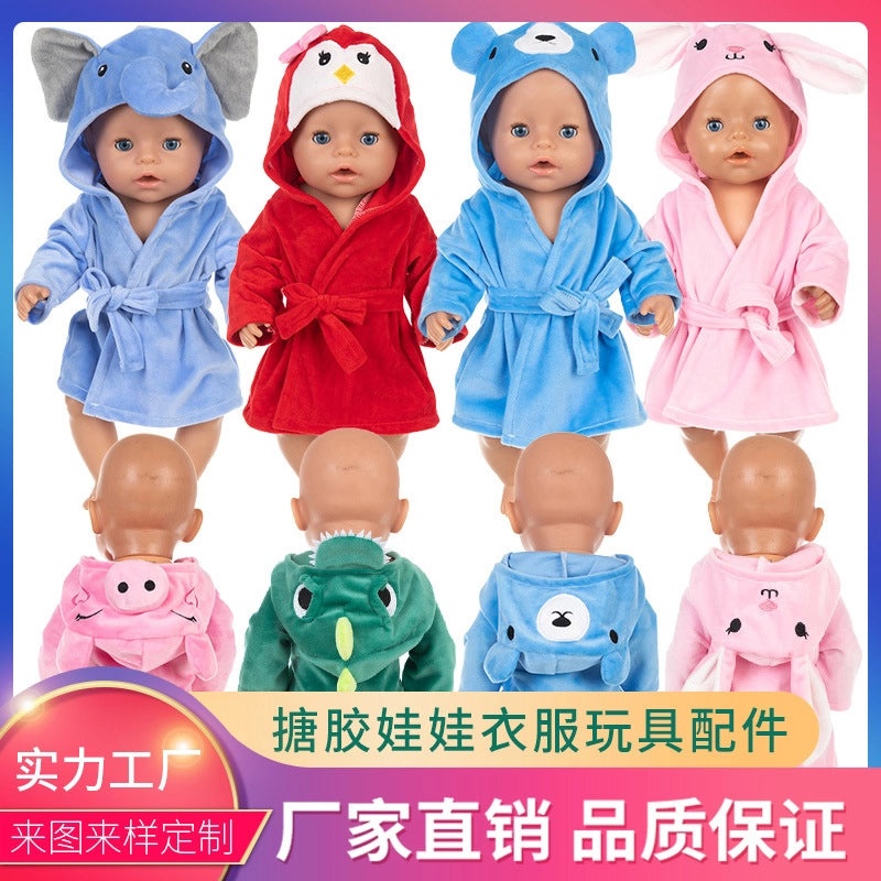 18 Inch American Girl Doll Pajamas Nightgown Cartoon Animal Print for 43cm Dolls|Doll Clothes & Accessories