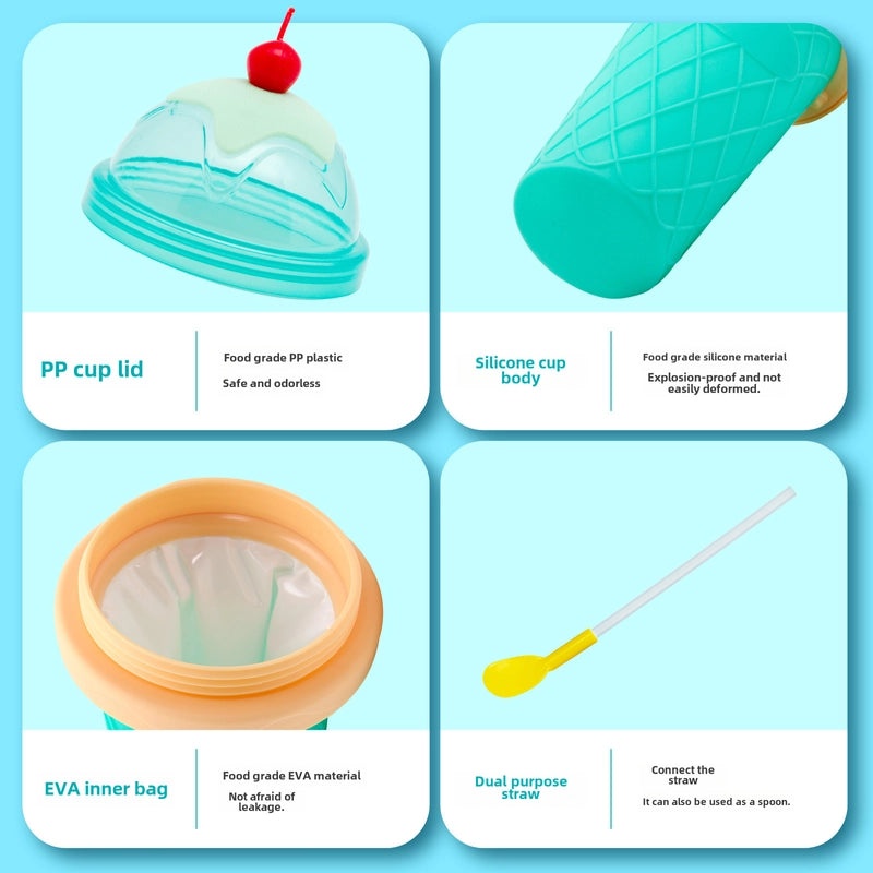 Celebrity Summer Smoothie Pinch Cup Double-Layer Plastic DIY Family Kids Drinkware|Home & Kitchen > Drinkware > Cups & Mugs