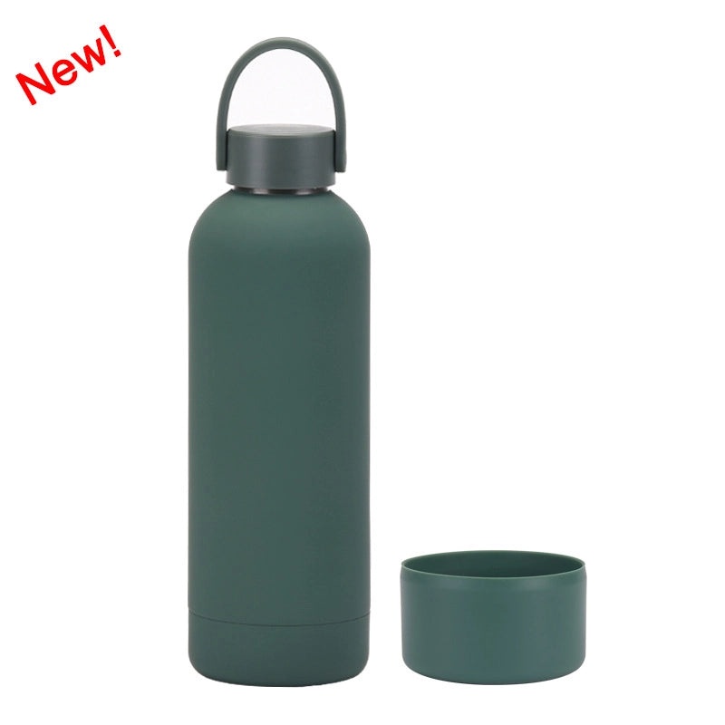 Stylish Solid Color Stainless Steel Water Bottle with Silicone Sleeve 1 Piece|Drinkware & Bottles