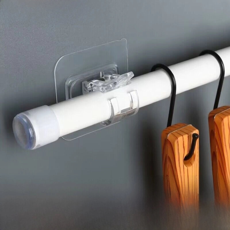 Telescopic Door Curtain Rod with Punch-Free Adhesive Hooks|Home Decor Accessories
