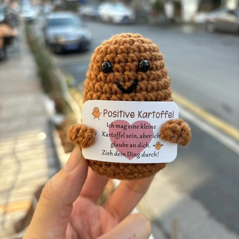 Handmade Wool Crocheted Cucumber Potato Doll Cute Funny Facial Expression Bag|Fashion Accessories