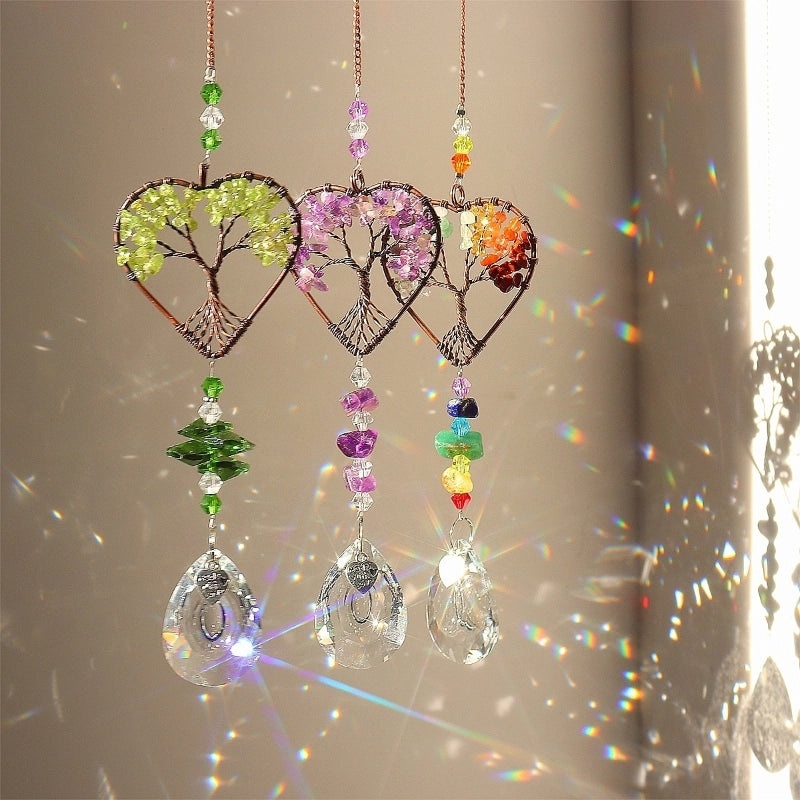 Romantic Heart-Shaped Crystal Pendant Charming Artificial Decoration for Home|Home Decor & Accessories