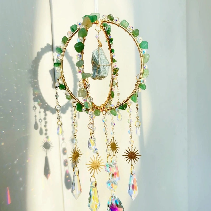 Girls Sweet Geometric Crystal Dreamcatcher Wall Hanging Home Decor