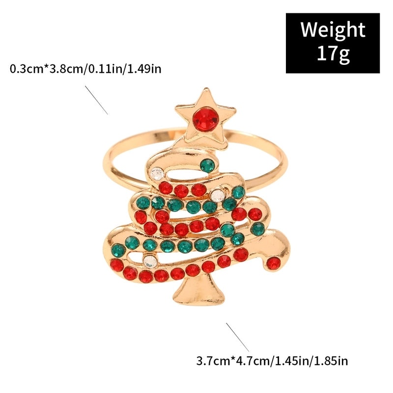 Elegant Christmas Tree Alloy Napkin Ring for Holiday Dining | Holiday Tableware