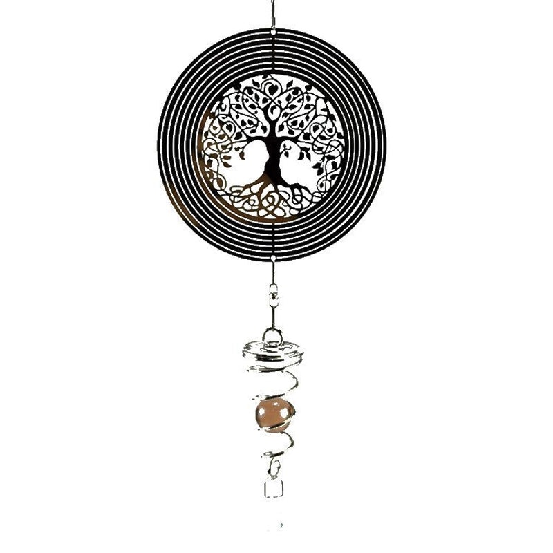 15CM Stainless Steel Life Tree Rotating Bearing Wind Chimes Hanging Craft Ornaments|Home Decor