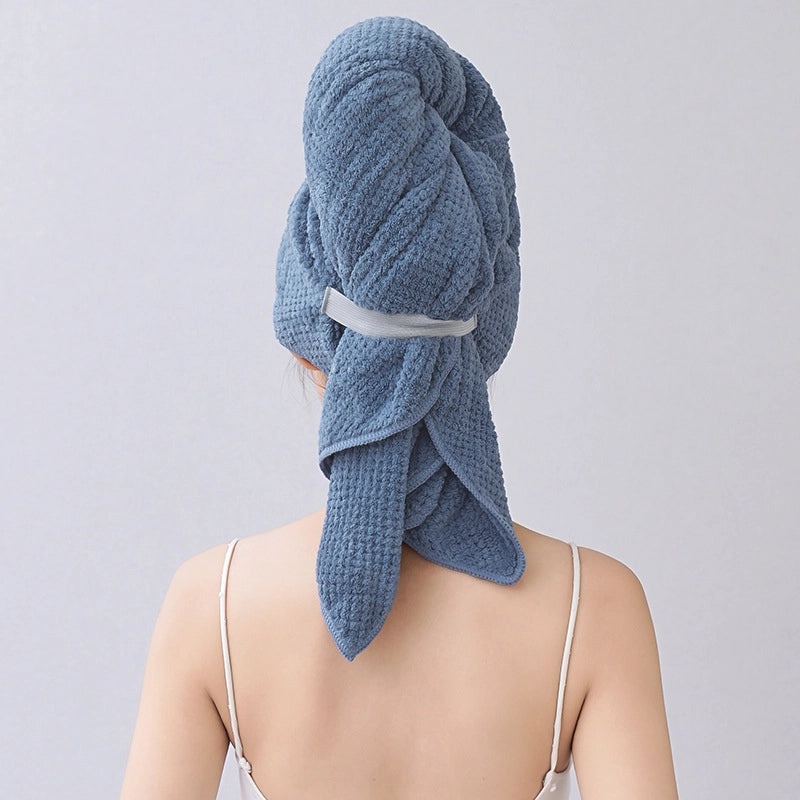 Women's Large Coral Fleece Hair Wrap Quick-drying Absorbent Elastic Band Towel | Hair Accessories