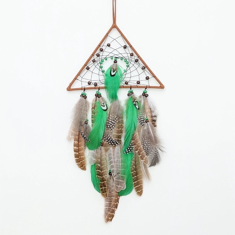 Star Moon Feather Leather Rope Wind Chime Wall Hanging Decorative Art|Home Decor Wall Art
