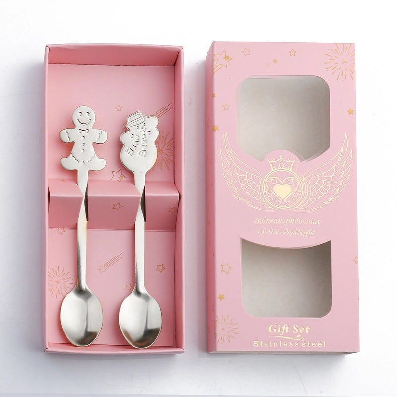 Christmas Holiday Socks Snowman Gingerbread Cookies 410 Stainless Steel Spoon 1 Piece Set|Home & Kitchen