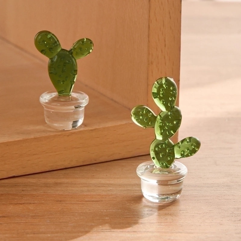 Creative Glass Cactus Plant Ornament for Desktop Home Decoration | Home Decor