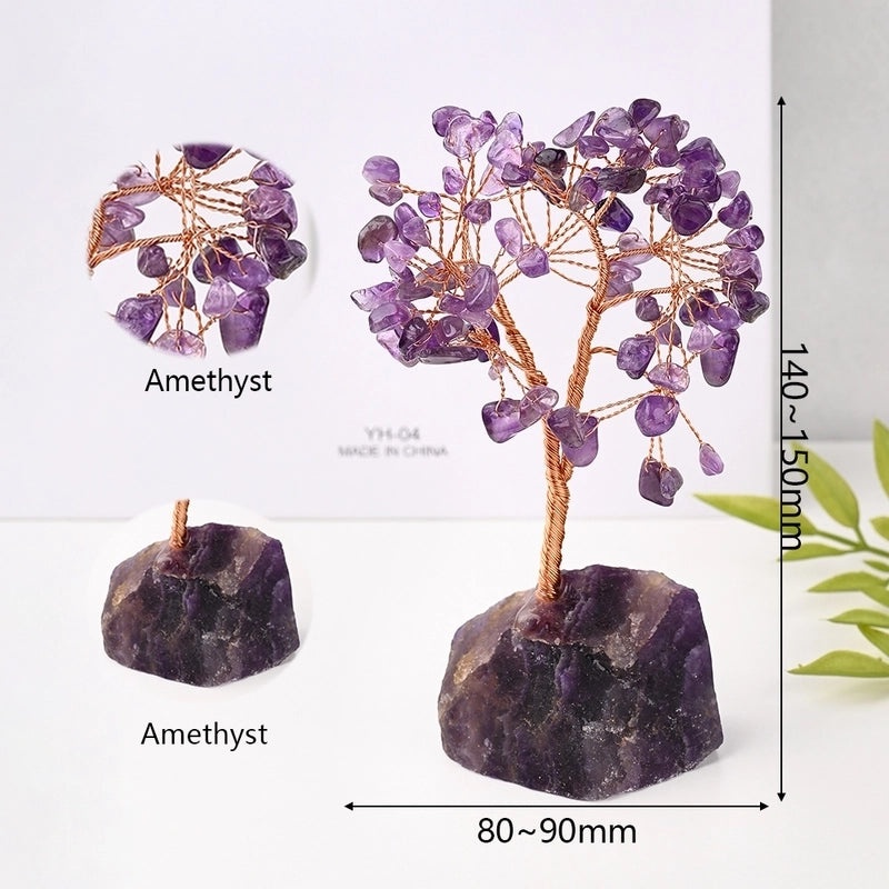 Handmade Minimalist Tree Ornament with Natural Stones and Copper Wire | Home Decor & Handmade Jewelry