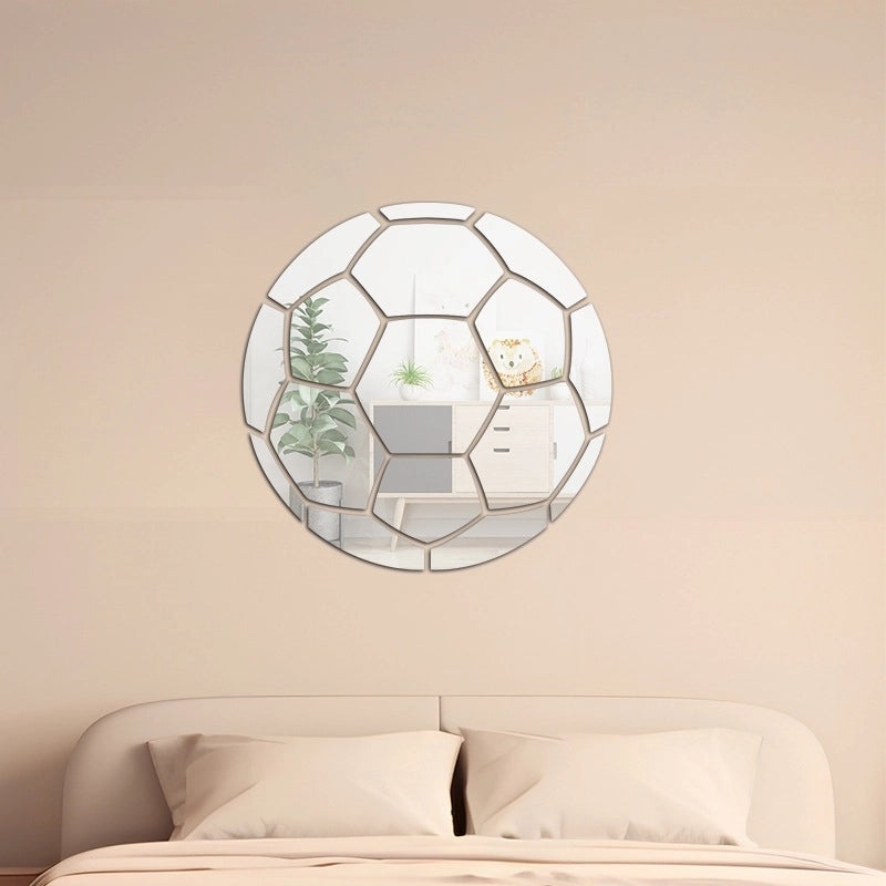 Acrylic Football Mirror Wall Stickers Self-adhesive Decorative Decals for Bedroom Living Room Sofa Background|Home Decor Wall Stickers