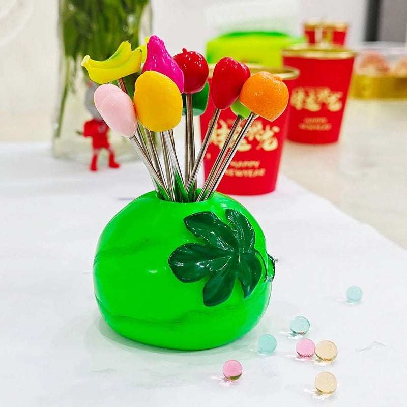 Fruit-Shaped Stainless Steel Fork Set with Apple, Strawberry, Banana Design | Kitchen Accessories