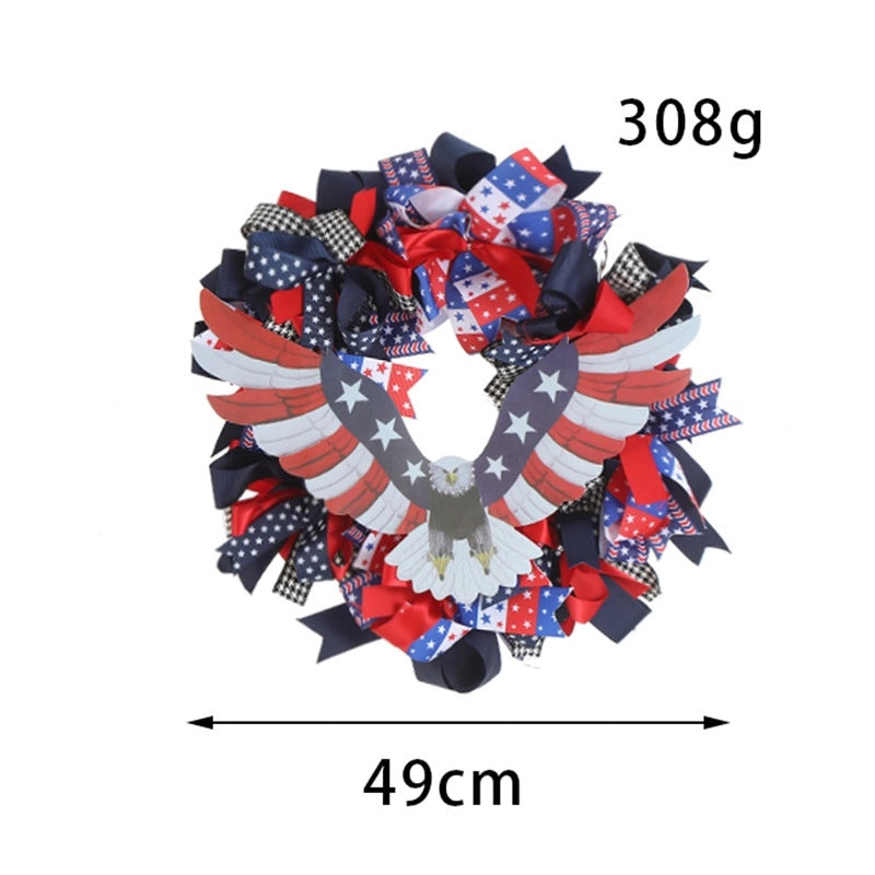 American Eagle Wreath Home Decor Door Hanging Patriotic US Flag Pendant for Independence Day|Home Décor & Seasonal Decorations