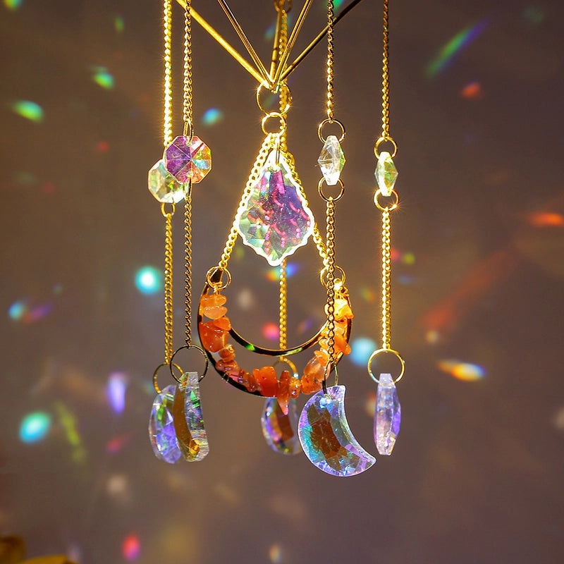Geometric Crystal Metal Suncatcher for Windows Minimalist Classic Style|Home Decor Accessories