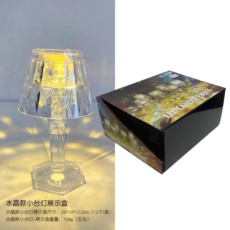Hexagonal LED Crystal Desk Lamp Small Night Light Creative Bedside Bedroom Lamp Atmosphere Gift for Girlfriend|Home Decor & Lighting