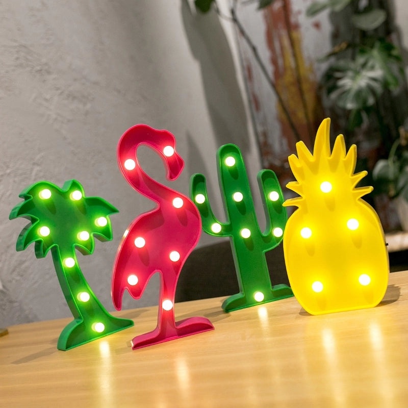 Korean Chic LED Flamingo Cactus Pineapple Cloud Decorative Table Lamp Nightlight | Home Decor Lighting